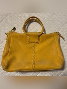 HOBO Medium Sheila Mustard Yellow Leather Bag with Top Handles